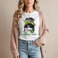Brazil Baseball Mom Messy Bun Women T-Shirt