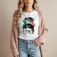 Ireland Baseball Mom Messy Bun Irish Baseball Girl Women T-Shirt Ireland Baseball Mom Messy Bun Irish Baseball Girl Women T-Shirt