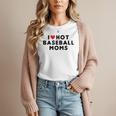 I Love Hot Baseball Moms Red Heart Women T-Shirt I Love Hot Baseball Moms Red Heart Women T-Shirt
