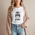 Mom Of Both Volleyball And Baseball Mom For Women Messy Bun Women T-Shirt Mom Of Both Volleyball And Baseball Mom For Women Messy Bun Women T-Shirt