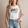 Peace Love Baseball Mom Leopard Print Cheetah Pattern Women T-Shirt