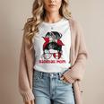 Peru Baseball Mom Messy Bun Women T-Shirt Peru Baseball Mom Messy Bun Women T-Shirt