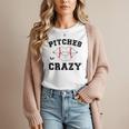 Pitches Be Crazy Baseball Moms Softball Players Hey Batter Women T-Shirt Pitches Be Crazy Baseball Moms Softball Players Hey Batter Women T-Shirt