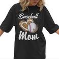 Baseball Mom Grandma Leopard Baseball Lover Fan Women T-Shirt