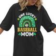 One Lucky Baseball Mom St Patricks Day Rainbow Mother Mama Women T-Shirt