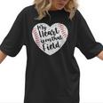Retro My Heart Is On That Field Baseball Mom Mother's Day Women T-Shirt Retro My Heart Is On That Field Baseball Mom Mother's Day Women T-Shirt