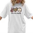 Peace Love Baseball Mom Leopard Print Cheetah Pattern Women T-Shirt
