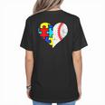 Autism Baseball Heart Autism Puzzle Baseball Mom Women's T-Shirt Back Print