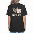 Baseball Game Day Vibes Baseball Mom Mama Leopard Cute Women's T-Shirt Back Print