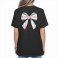 Baseball Mom Coquette Bow Baseball Mama Women's T-Shirt Back Print
