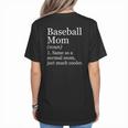 Baseball Mom Definition Sarcastic Sports Women's T-Shirt Back Print