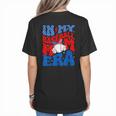 In My Baseball Mom Era Groovy Baseball Mother's Day US Flag Women's T-Shirt Back Print In My Baseball Mom Era Groovy Baseball Mother's Day US Flag Women's T-Shirt Back Print