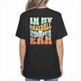 In My Baseball Mom Era Retro Groovy Style Sports Mama Women's T-Shirt Back Print
