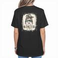 Bleached Messy Bun Game Day Vibes Baseball Mom Game Day Women's T-Shirt Back Print Bleached Messy Bun Game Day Vibes Baseball Mom Game Day Women's T-Shirt Back Print