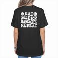 Eat Sleep Baseball Repeat Baseball Lover Baseball Mom Girls Women's T-Shirt Back Print