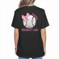 Mama Biggest Fan Coquette Bow Baseball Mom Fan Mother's Day Women's T-Shirt Back Print