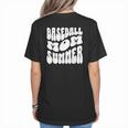 Retro Baseball Mom Summer Groovy Appreciation Women's T-Shirt Back Print Retro Baseball Mom Summer Groovy Appreciation Women's T-Shirt Back Print