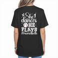 She Dances He Plays Mom Of Both Dance And Baseball Mom Women's T-Shirt Back Print