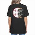 Warning Baseball Mom Will Yell Loudly Women's T-Shirt Back Print