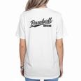 Baseball Mom 1970s Retro Cursive Font Women's T-Shirt Back Print Baseball Mom 1970s Retro Cursive Font Women's T-Shirt Back Print