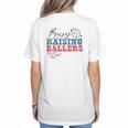 Busy Raising Ballers Retro Groovy Baseball Mom Outfit Women's T-Shirt Back Print Busy Raising Ballers Retro Groovy Baseball Mom Outfit Women's T-Shirt Back Print