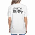Crazy Baseball Lady Baseball Mom Sporty Humor Women's T-Shirt Back Print