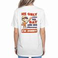 Loves Bat And His Momma Baseball Mom Women's T-Shirt Back Print Loves Bat And His Momma Baseball Mom Women's T-Shirt Back Print