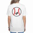 Pregnant Baseball Mom Pregnancy Announcement Baby Feet Belly Women's T-Shirt Back Print