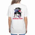 Puerto Rico Baseball Mom Messy Bun Boricua Women's T-Shirt Back Print Puerto Rico Baseball Mom Messy Bun Boricua Women's T-Shirt Back Print