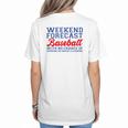 Retro Baseball Mom Mother's Day Weekend Forecast Baseball Women's T-Shirt Back Print Retro Baseball Mom Mother's Day Weekend Forecast Baseball Women's T-Shirt Back Print