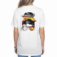 Spanish Baseball Mom Messy Bun Spain Baseball Girl Women's T-Shirt Back Print Spanish Baseball Mom Messy Bun Spain Baseball Girl Women's T-Shirt Back Print
