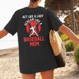 Act Like a Lady Scream Like a Baseball Mom Baseball Women's T-Shirt Back Print Act Like a Lady Scream Like a Baseball Mom Baseball Women's T-Shirt Back Print
