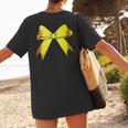 Baseball Bow Baseball Mom Women Baseball Mama Women's T-Shirt Back Print Baseball Bow Baseball Mom Women Baseball Mama Women's T-Shirt Back Print