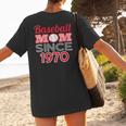 Baseball Mom Since 1970 Women's T-Shirt Back Print