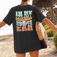 In My Baseball Mom Era Retro Groovy Style Sports Mama Women's T-Shirt Back Print