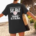Baseball Mom Quote I Teach My Kids To Hit And Steal Women's T-Shirt Back Print Baseball Mom Quote I Teach My Kids To Hit And Steal Women's T-Shirt Back Print