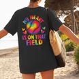 My Heart Is On That Field Cute Baseball Mom Women Women's T-Shirt Back Print