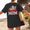 Retro Coffee Baseball Mama Mother's Day Baseball Mom Women's T-Shirt Back Print Retro Coffee Baseball Mama Mother's Day Baseball Mom Women's T-Shirt Back Print