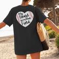 Retro My Heart Is On That Field Baseball Mom Mother's Day Women's T-Shirt Back Print