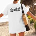 Baseball Mom 1970s Retro Cursive Font Women's T-Shirt Back Print Baseball Mom 1970s Retro Cursive Font Women's T-Shirt Back Print