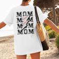 Baseball MOM Lightning Bolt Tshirt Retro Women's T-Shirt Back Print Baseball MOM Lightning Bolt Tshirt Retro Women's T-Shirt Back Print
