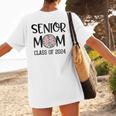 Proud Senior Baseball Mom Senior 2024 Class Leopard Game Day Raglan Baseball Tee Women's T-Shirt Back Print Proud Senior Baseball Mom Senior 2024 Class Leopard Game Day Raglan Baseball Tee Women's T-Shirt Back Print