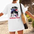 Puerto Rico Baseball Mom Messy Bun Boricua Women's T-Shirt Back Print Puerto Rico Baseball Mom Messy Bun Boricua Women's T-Shirt Back Print