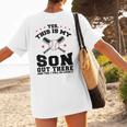Yes This Is My Son Out There Baseball Mom Women's T-Shirt Back Print