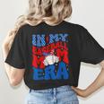 In My Baseball Mom Era Groovy Baseball Mother's Day US Flag Women's T-Shirt Back Print In My Baseball Mom Era Groovy Baseball Mother's Day US Flag Women's T-Shirt Back Print