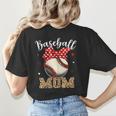 Baseball Mom Headband Leopard Baseball Ball Mother's Day Women's T-Shirt Back Print