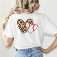 Baseball Heart Leopard Heart Sport Baseball Mom Women's T-Shirt Back Print