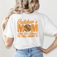 Baseball Mom Catcher's Mom Leopard Softball Mom Women's T-Shirt Back Print Baseball Mom Catcher's Mom Leopard Softball Mom Women's T-Shirt Back Print