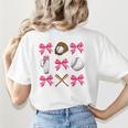 Baseball Nana Era Bows Baseball Mom Women Women's T-Shirt Back Print Baseball Nana Era Bows Baseball Mom Women Women's T-Shirt Back Print