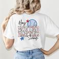 Hey Batter Batter Swing Graphic For Baseball Moms Women's T-Shirt Back Print